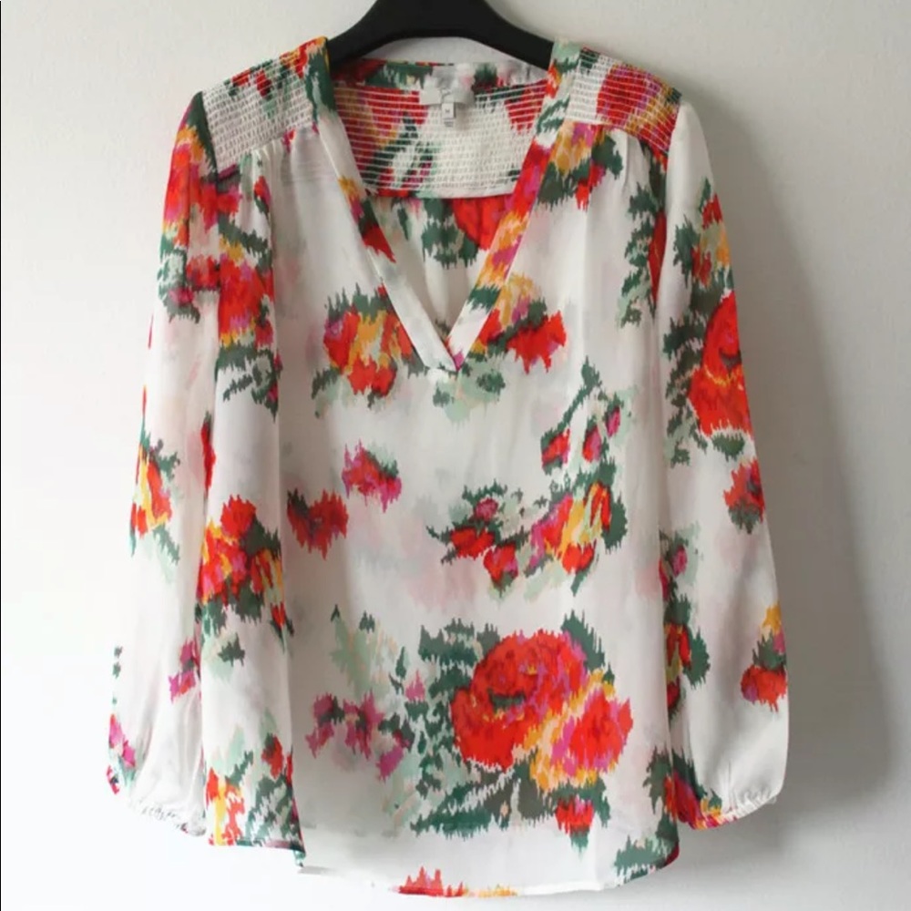 New joie Axcel floral silk blouse, XS